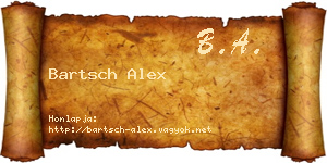 Bartsch Alex névjegykártya